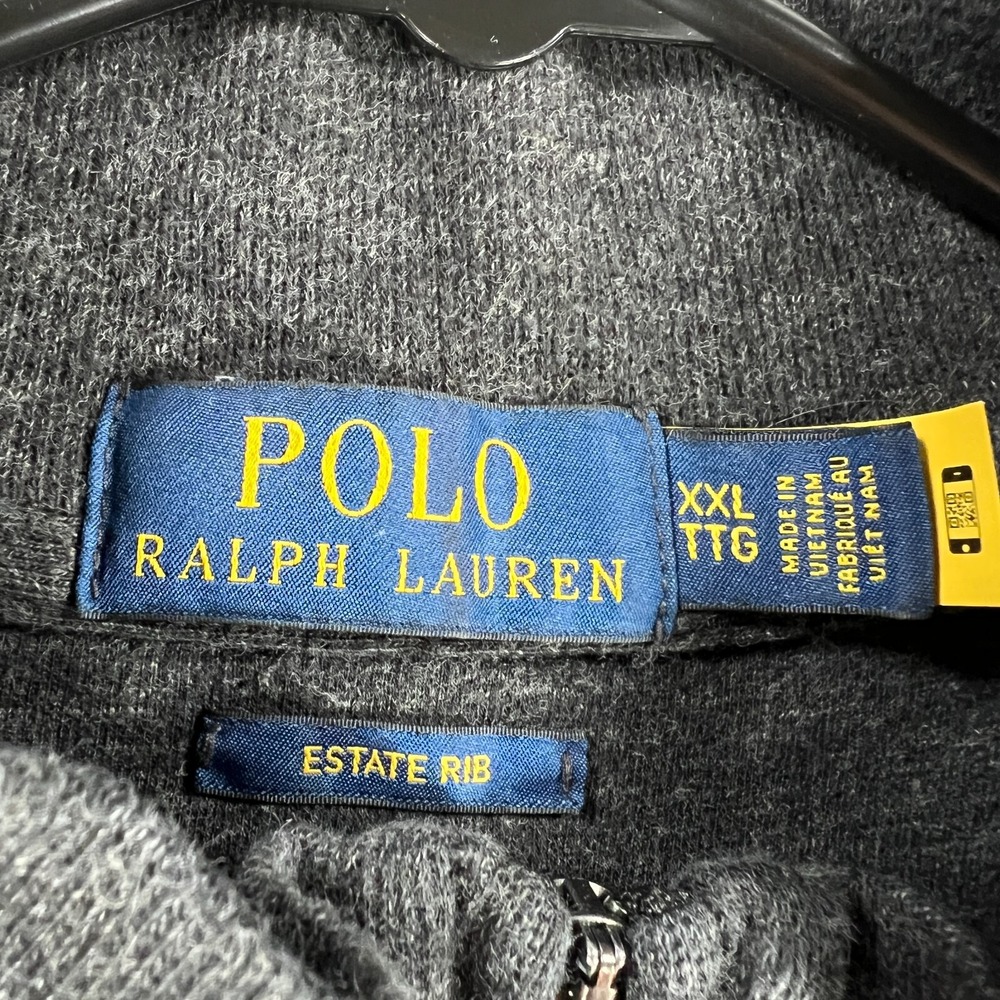 Polo Ralph Lauren Sweater Mens 2XL XXL Gray Long Sleeve Mock Neck Flesh Pony - Picture 3 of 10